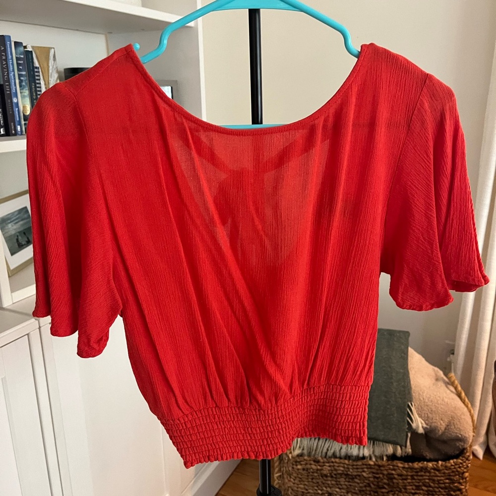 Tie Back Red Cropped Top